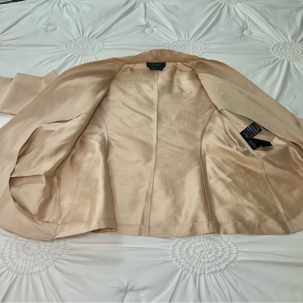MaxMara 100% Silk Wrap Portrait Collar V-Neck Formal Party Top Size 8 - Picture 14 of 16